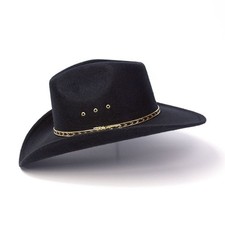 Western Express Kids Cowboy Hat Black- Cattleman Gold hat band CHIDLREN SIZE