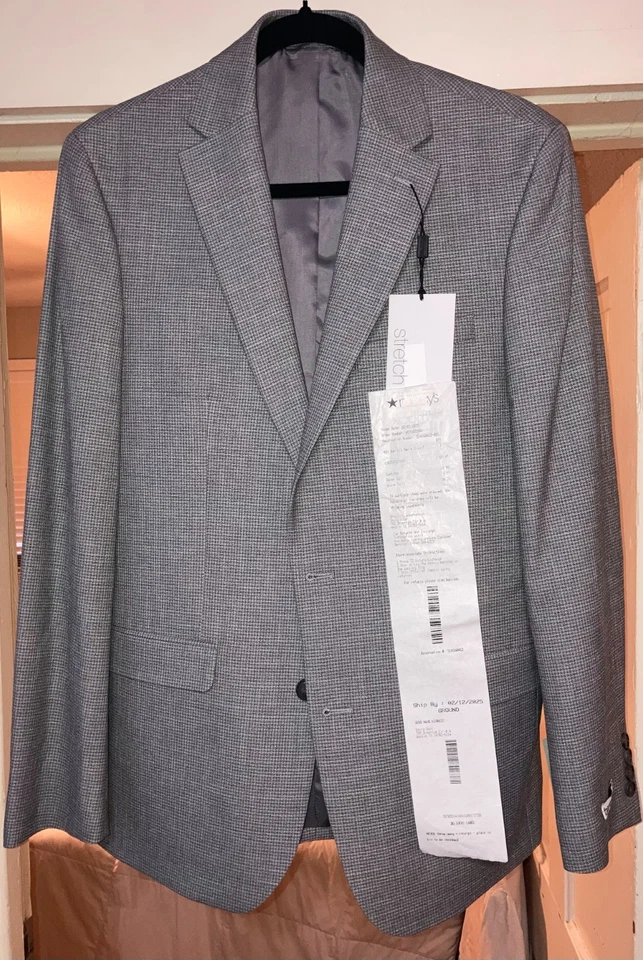 Lot of 2 --Bar III  Blazers/Sport Coats 38R Grey Plaid and Navy Corduroy - Image 2 of 4