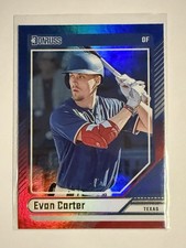 2024 Panini Donruss Baseball Rated Prospects Evan Carter #74 RC Blue & Red Foil