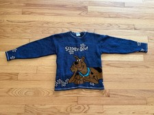 Vintage 1998 Kids Knit Scooby Doo Long Sleeve Sweater Medium 10/12 Very Good USA