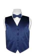 Boy's DARK BLUE Dress Vest and Boys Bowtie Tie Size 10