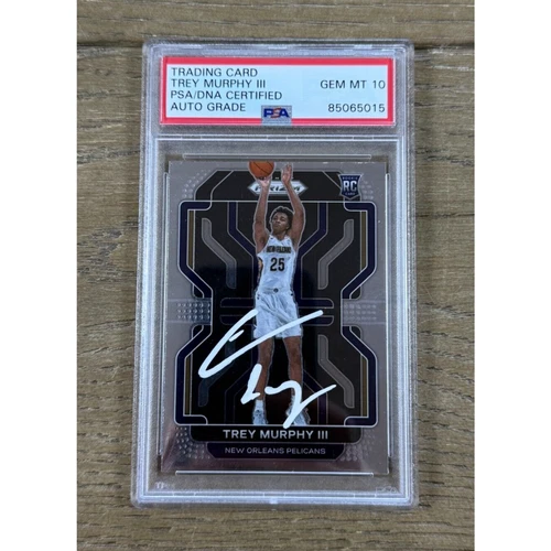 Trey Murphy III 2021-22 Prizm Rookie Card #288 PSA/DNA Gem Mint 10 On-Card Auto