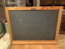 National School Slate Co. 1940's Natural Slate Wood Framed Chalkboard w/ Tray