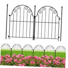 Decorative Garden Fence 10 Panels, No Dig Rustproof 17in H x 10.5ft L -10P