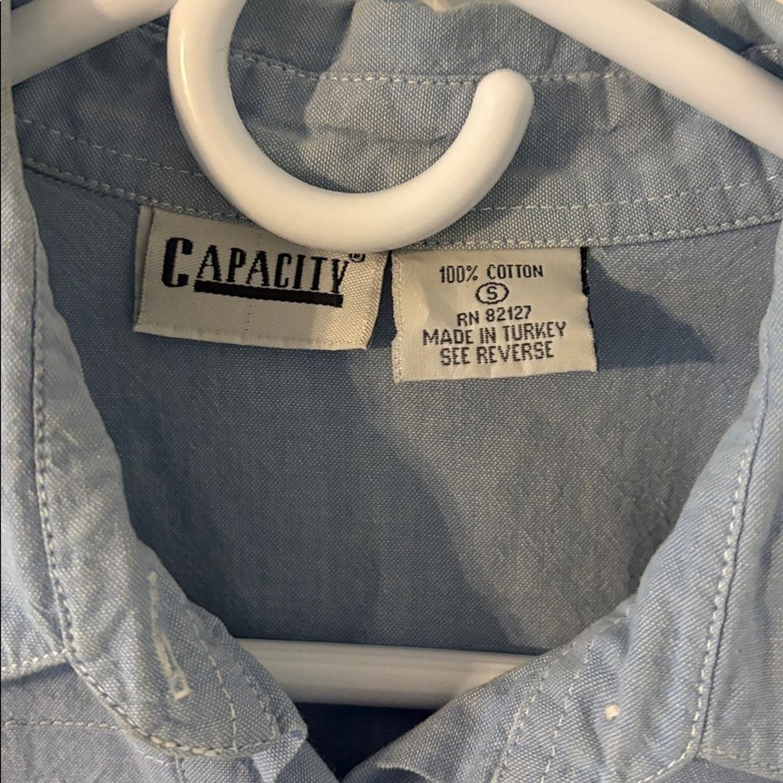 Capacity Embroidered Chambray Button-Down Shirt S… - image 3