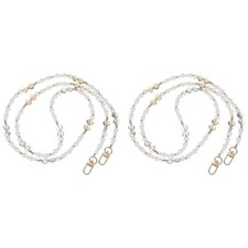 2Pcs Pearl Phone Chain Crossbody Lanyard Beaded Flower Wrist Phone Strap Colors