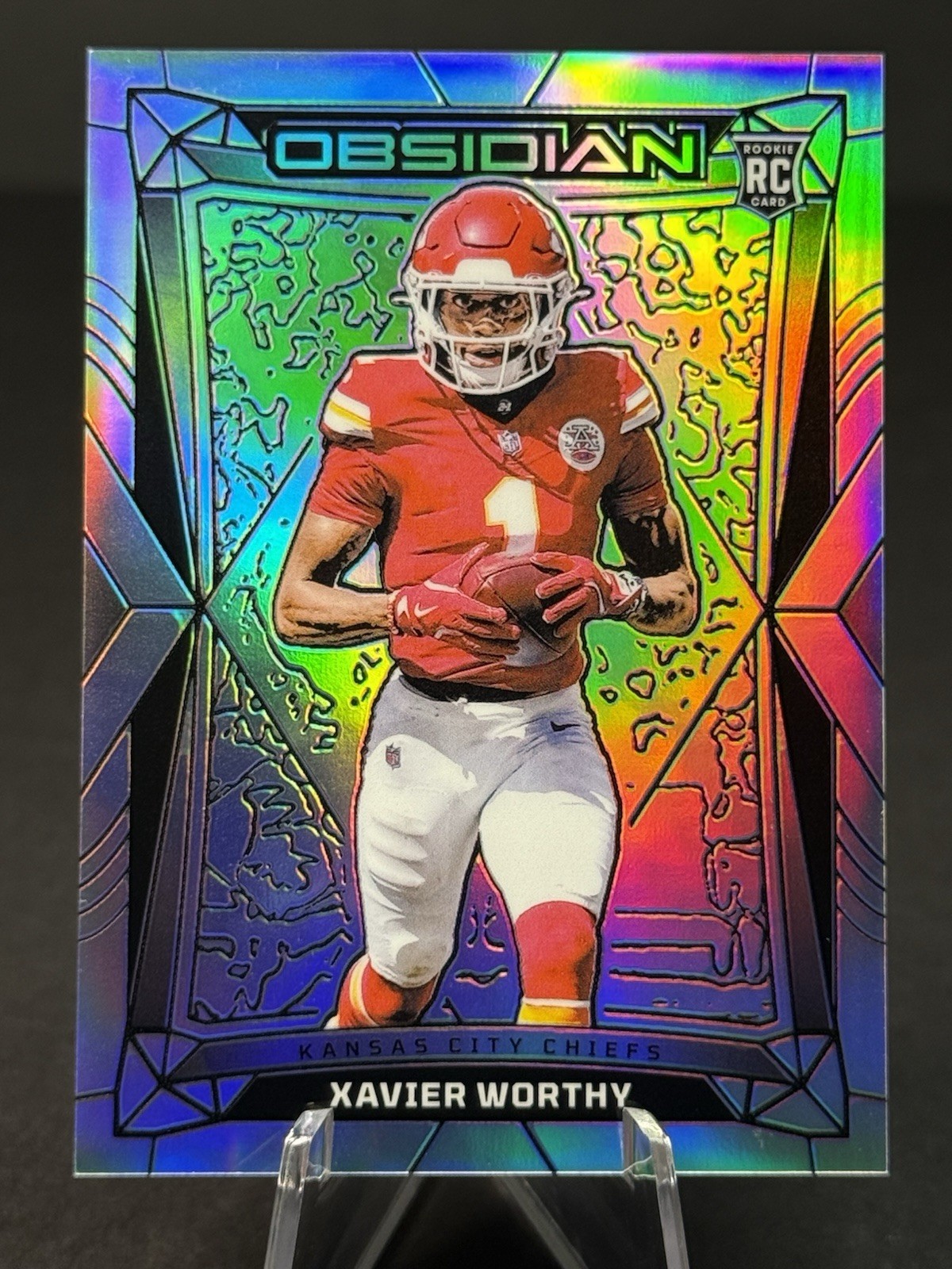 2024 Panini Obsidian #96 - Xavier Worthy (RC) Silver Flood /75 🔥 Chiefs
