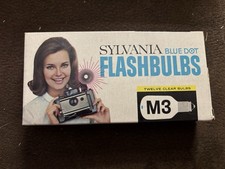 Vintage Sylvania M2B Blue Dot Flashbulbs 12 Unused Clear Flash Bulbs