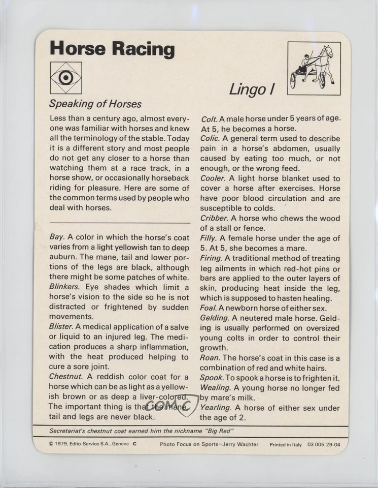 Sportscasters Serie 29 Geneva C 1977-79 carreras de caballos #29-04 Foto 2 de 2