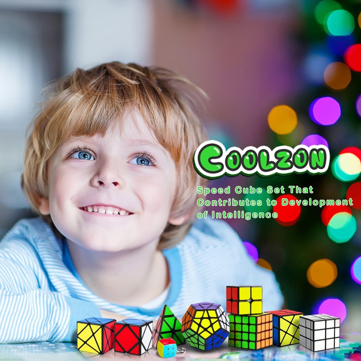 Lot De 8 Speed Cubes ROXENDA - 2x2, 3x3, 4x4, Pyramide, Skewb, Ivy, Dino - Avec Guides De Solutions