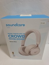Soundcore Space One Wireless Active Noise Cancelling Headphones, Beige Open Box.