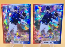 BOBBY WITT JR 2021 LEAF METAL DRAFT RWB CRYSTALS AUTO LA-BWJ (2 CARDS) BOTH #/4 