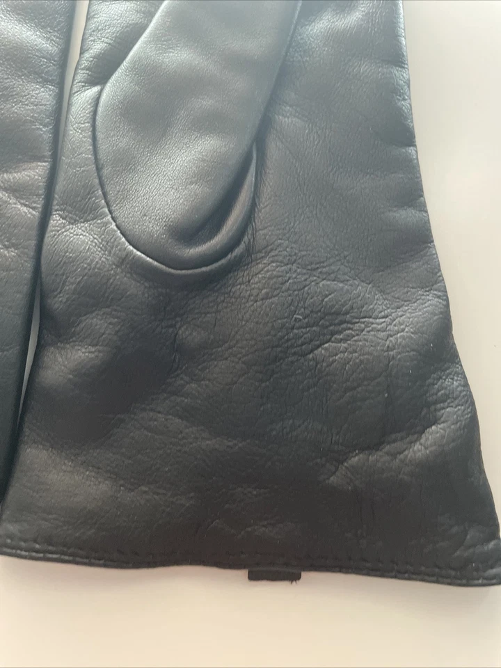 DE COLECCIÓN ETIENNE AIGNER Guantes Mujer Cuero Muñeca Cachemira Forrados NEGRO M Foto 4 de 4