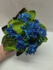 Artificial Kalanchoe Bush. Silk Flower Floral Arrangements NAVY BLUE