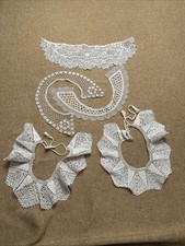 5 Antique Handmade Lace Collars White Cotton