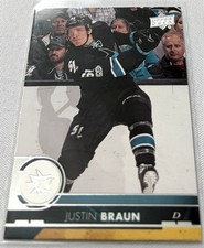 2017-18 Upper Deck Series 1 Hockey Justin Braun San Jose Sharks base card #154