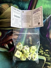 Chessex 38020 Hidden Wonders Vortex Highlight Yellow black Polyhedral 7 Dice Set