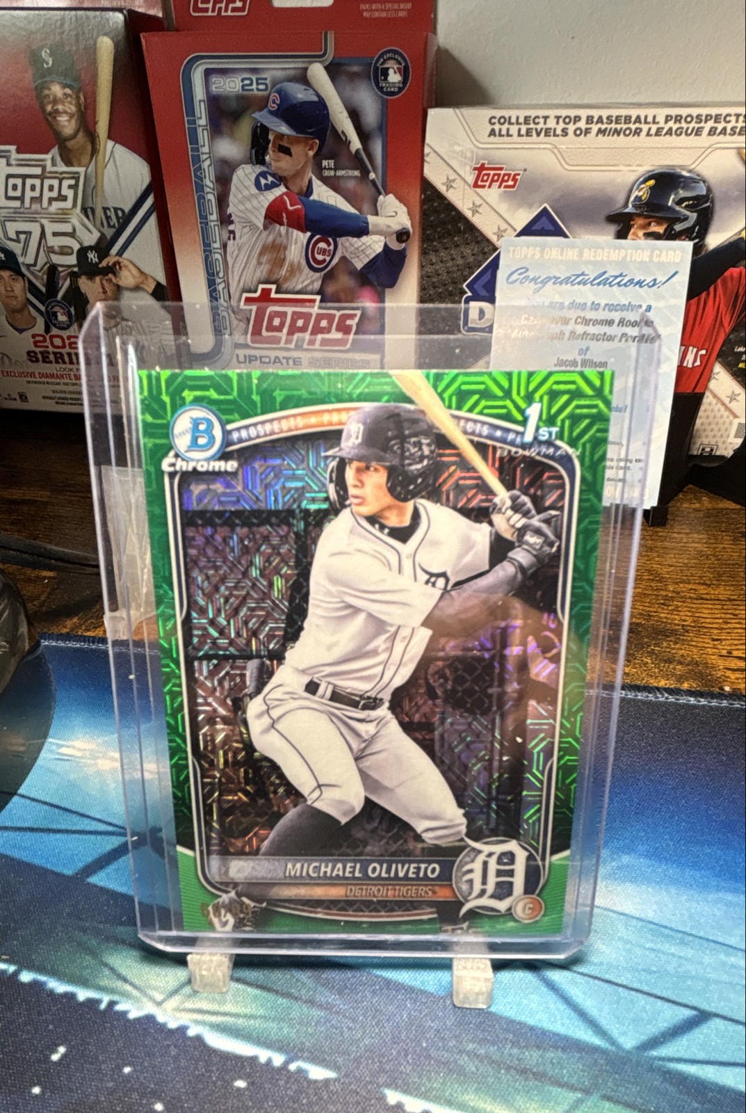 2025 Bowman Draft - Chrome Michael Oliveto #BDC-156 Green Mojo Refractor #66/99