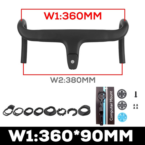Carbon Internal Cable Integrated Road Bike Handlebar For 360-380mm With Spacers - Picture 38 of 43