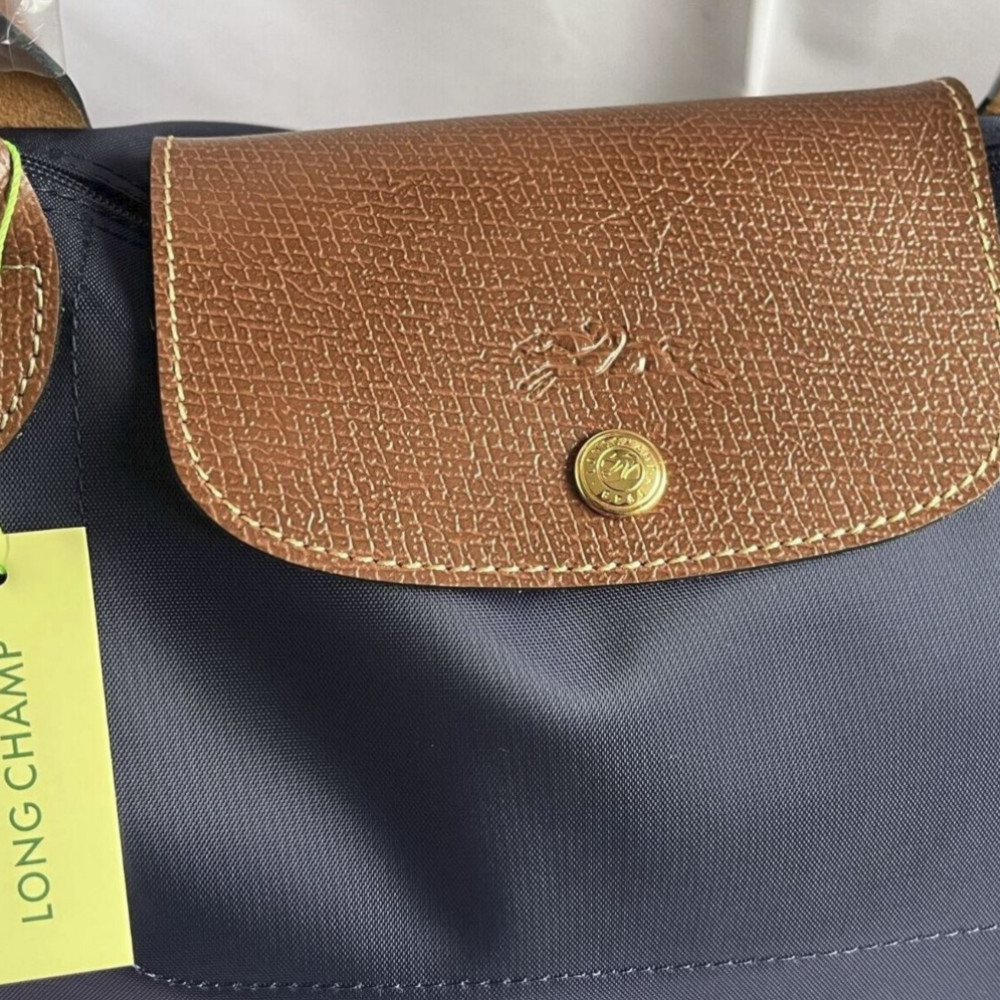 Longchamp Le Pliage Tote Shoulder Bag Recycled canvas Navy blue  L size