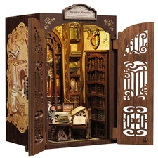 CUTEBEE Book Nook Kit - DIY Miniature House Dollhouse Kit for Adult and Teens...