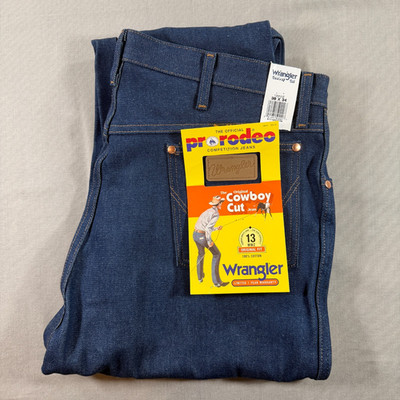 NWT Wrangler Cowboy Cut Jeans Mens 39x36 Blue 13WMZ Pro Rodeo Western Original