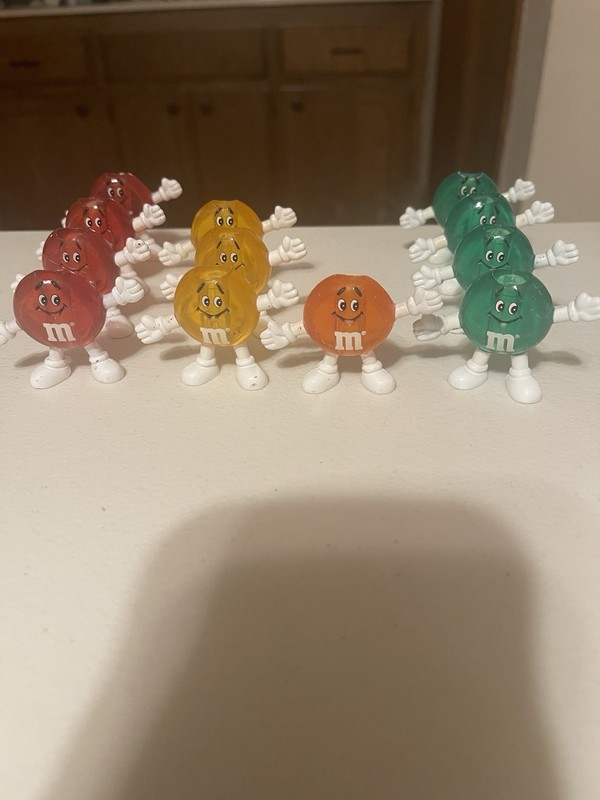 Vintage M & M Christmas Lights Icicle Cover Pencil Toppers Toy Lot Of 12
