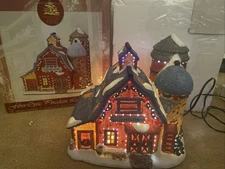 Menards Enchanted Forest Fiber-Optic Porcelain Old Red Barn Color Changing