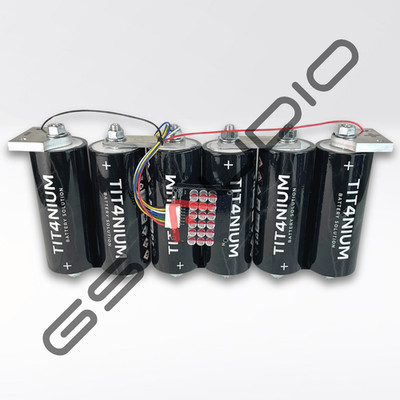 40Ah TITANIUM 13.8V Battery - 6 LTO Cells with BMS and Bars - 42x7x21cm