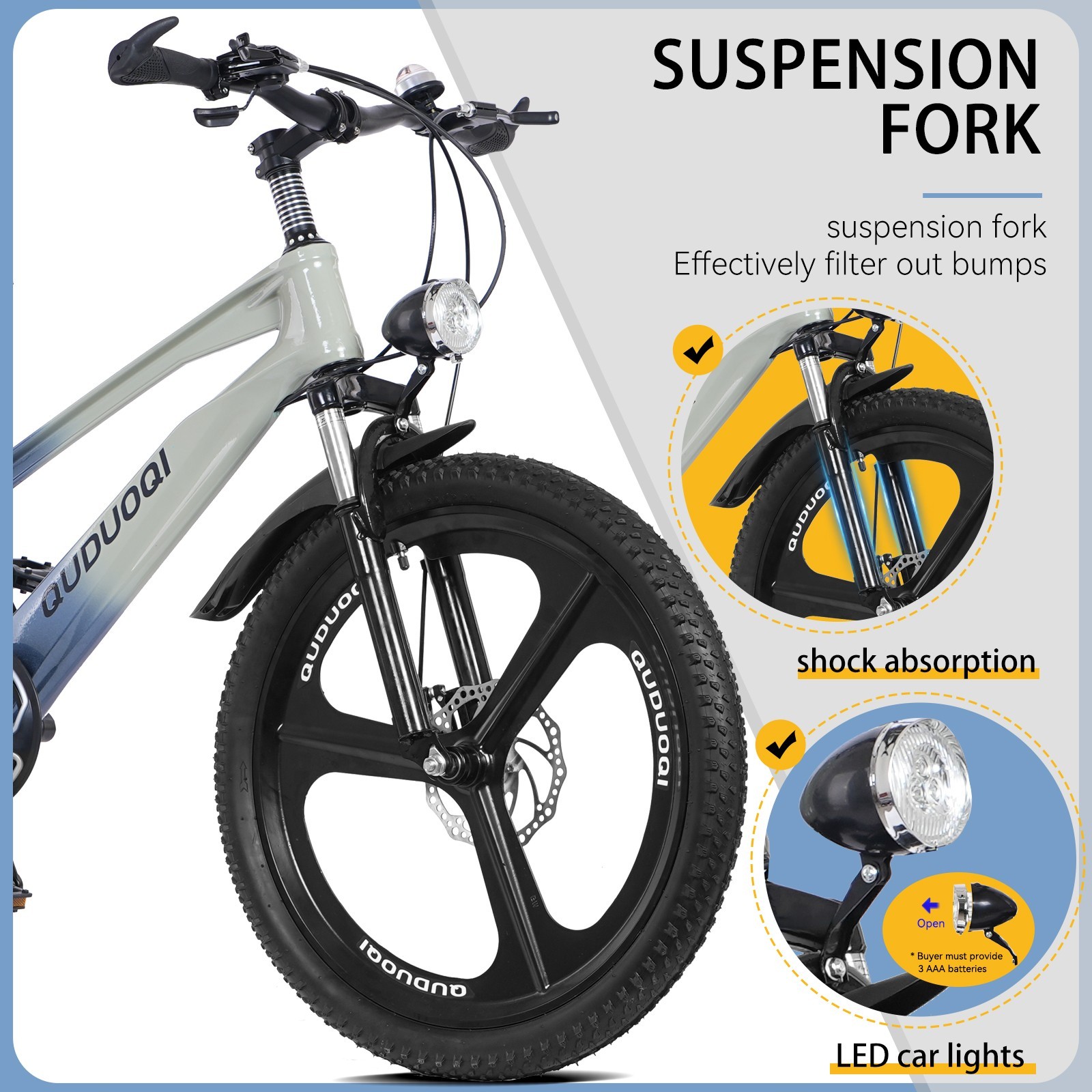 Ages 8&ndash;12 20 Inch Kids Mountain Bike, 7-Speed Youth Bicycle with Magnesium Alloy