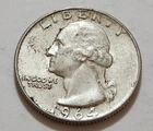 1964 Washington Quarter • NMM 90% Silver • Strong Detail    X156