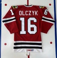Chicago Blackhawks Eddie Olczyk 1985 Playoff Mesh NHL Hockey Jersey Authentic 38