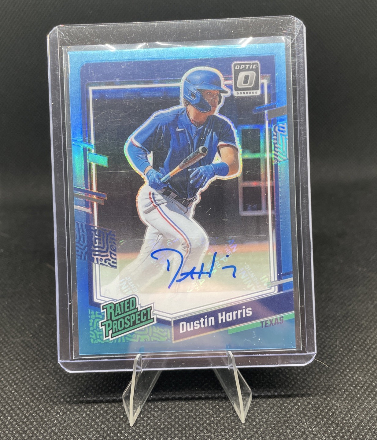 2023 Donruss Optic DUSTIN HARRIS #RPS-DH Blue Prizm Rated Prospect Auto /35
