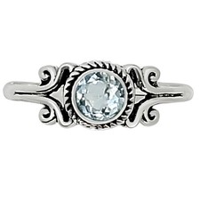 Natural Sky Blue Topaz 925 Sterling Silver Ring s.8 Jewelry R-1358
