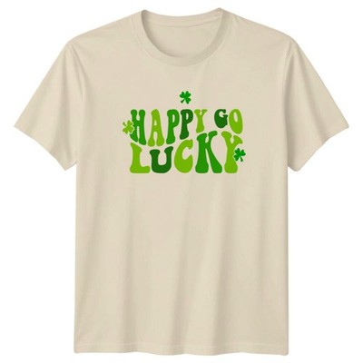 Happy Go Lucky T-Shirt Groovy St Patricks Day Holiday