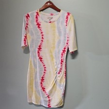 Guess Tie-Dye T-shirt Dress in Red, Yellow, and Blue