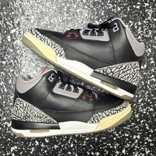 Jordan Air Jordan 3 Black Cement Boys 5.5Y Leather Low Top Retro Sneakers