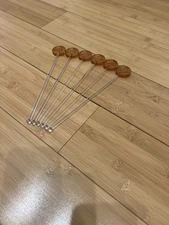 Vintage Lot of 6 Clear  Salt Dip Spoons 