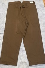 Vintage 30s 50s French Buckleback Fishtail Cotton Canvas Pants Workwear Train 38