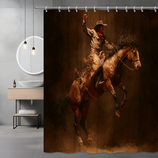 Rustic Cowboy Shower Curtain - Western Riding Horse Decor