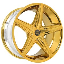 Spectra Lexani Wheels 18x8.5 Custom Gold Over Chrome Rims 4pcs C3