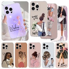 Girls Personalised Phone Case For iPhone 17 16 15 Pro 14 13 Shockproof TPU Cover