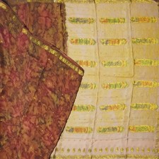 Vintage Brown Sarees 100 Pure Mysore Crepe Silk Zari Woven Sari 5YD Soft Fabric