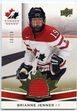 2014 UPPER DECK TEAM CANADA WOMENS #187 GOLD /19 JERSEY PATCH BRIANNE JENNER