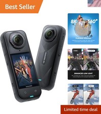 Insta360 X5 - Immersive 8K 360  Camera with Low Light Capability and Wind Guard