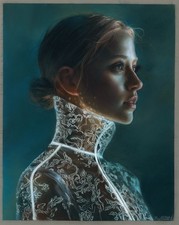 original drawing 24 x 30 cm 35KJ artwork soft pastel The radiance of lace