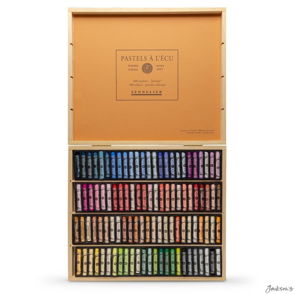 Sennelier Soft Pastels Wooden Box Set Of 100 Portrait Drawing Set