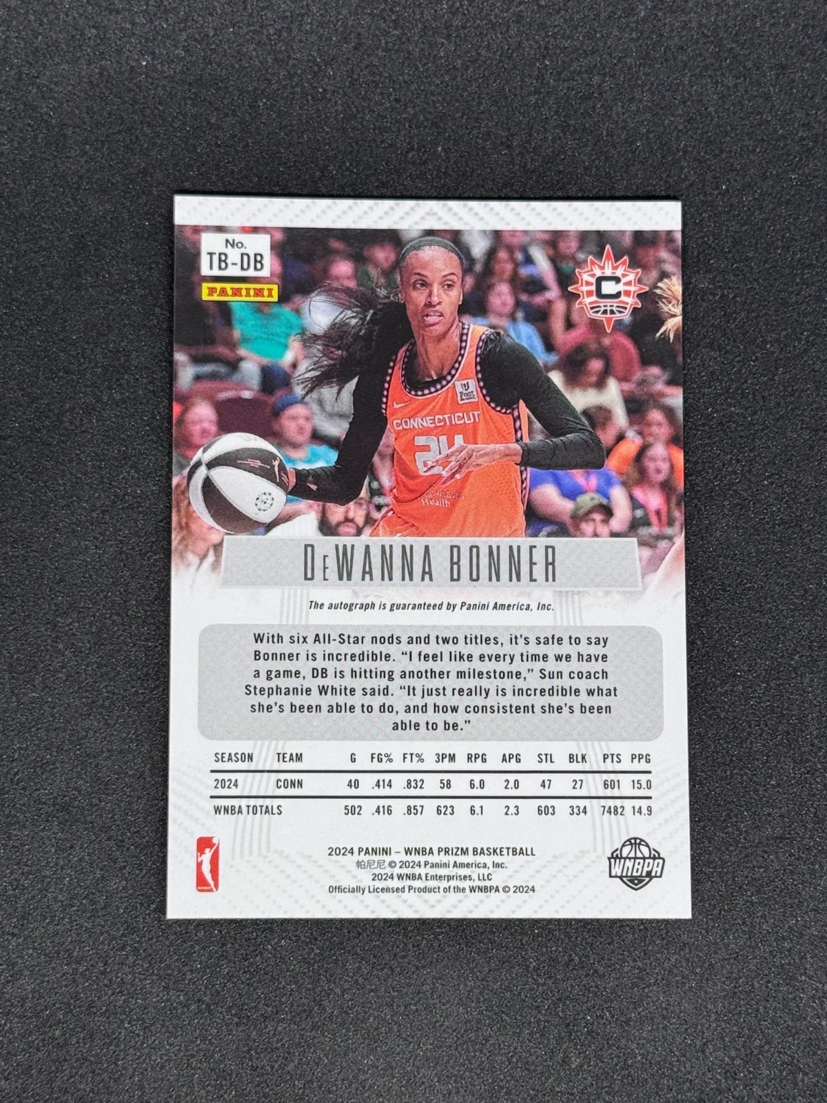 2024 Panini WNBA Prizm Throwback DeWanna Bonner #TB-DB AUTO view 2