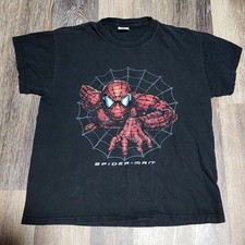 VTG Y2K Spider-Man Marvel Movie Promo T-Shirt Youth XL Black Graphic Web Spider
