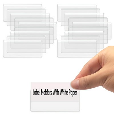 Adhesive Label Holders, 200 Pack Adhesive Shelf Tag Shelf Label Holder Clear ...